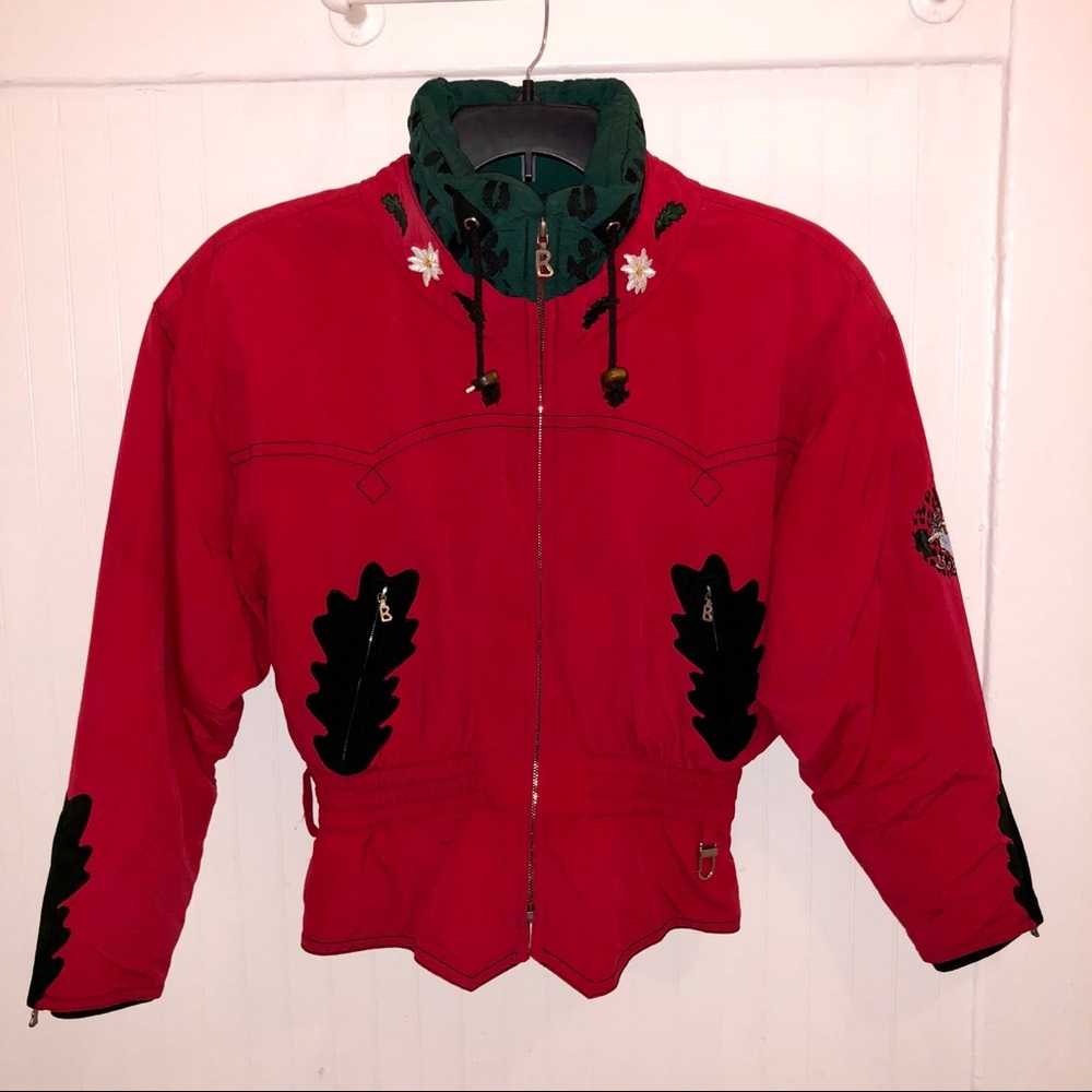 BOGNER Red Retro Vintage Snow Ski Jacket 1990s